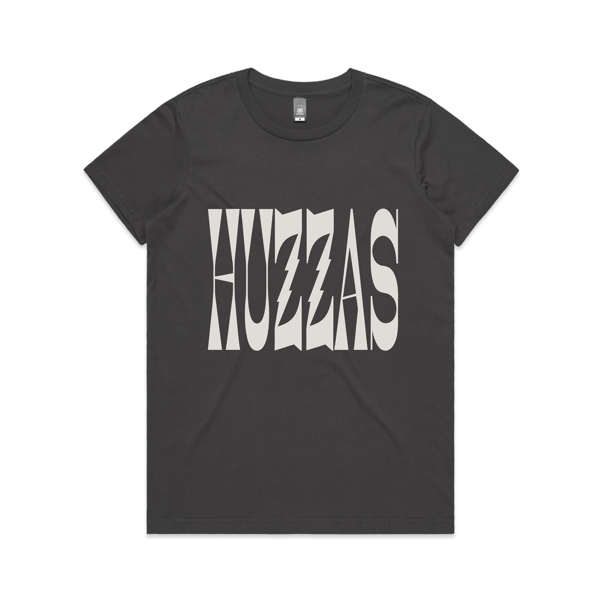 Huzzas Block Tee — unisex heavyweight cotton t-shirt with block print, Gracetown WA
