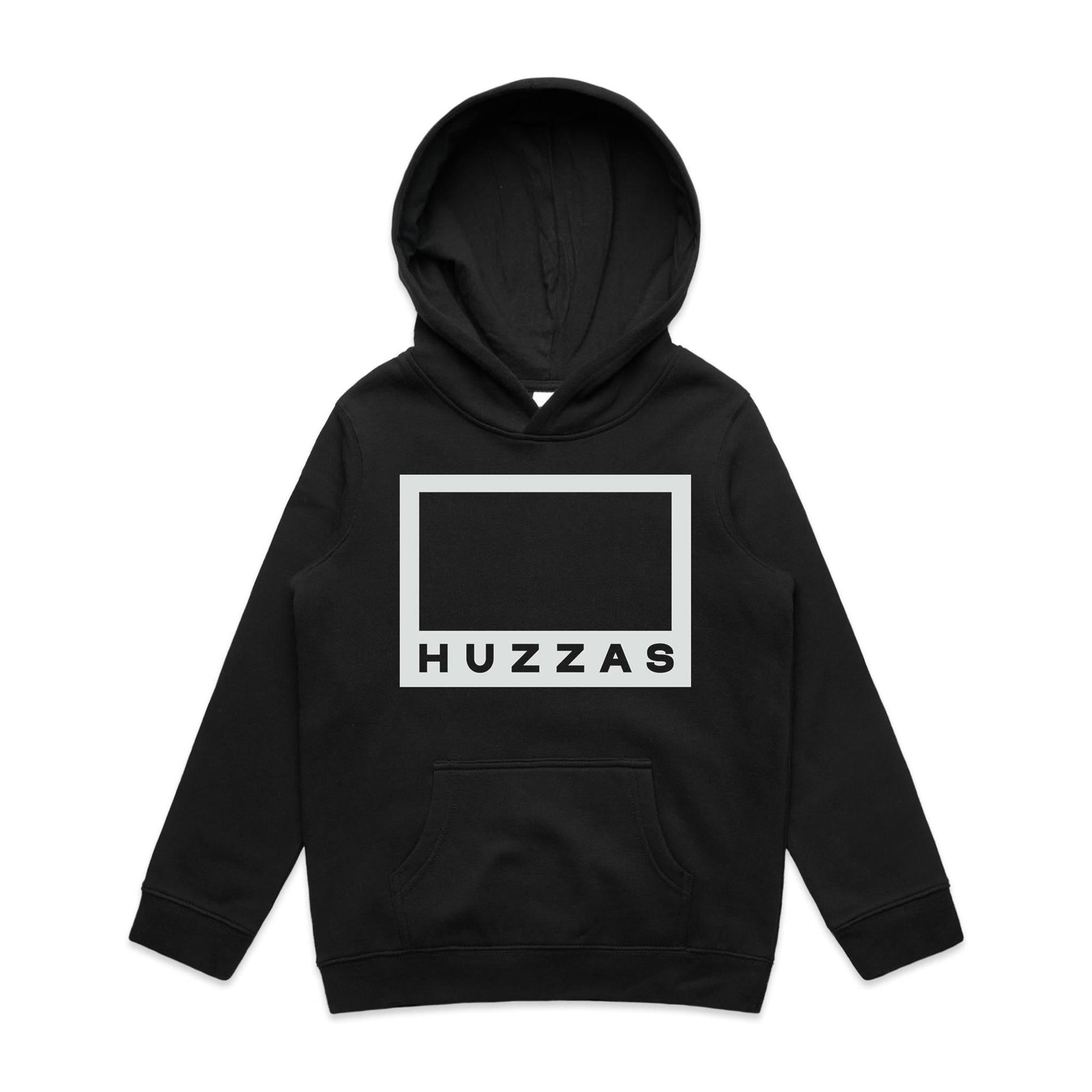 Huzzas Youth Box Hoodie — heavyweight kids cotton pullover hoodie by Huzzas, Gracetown WA