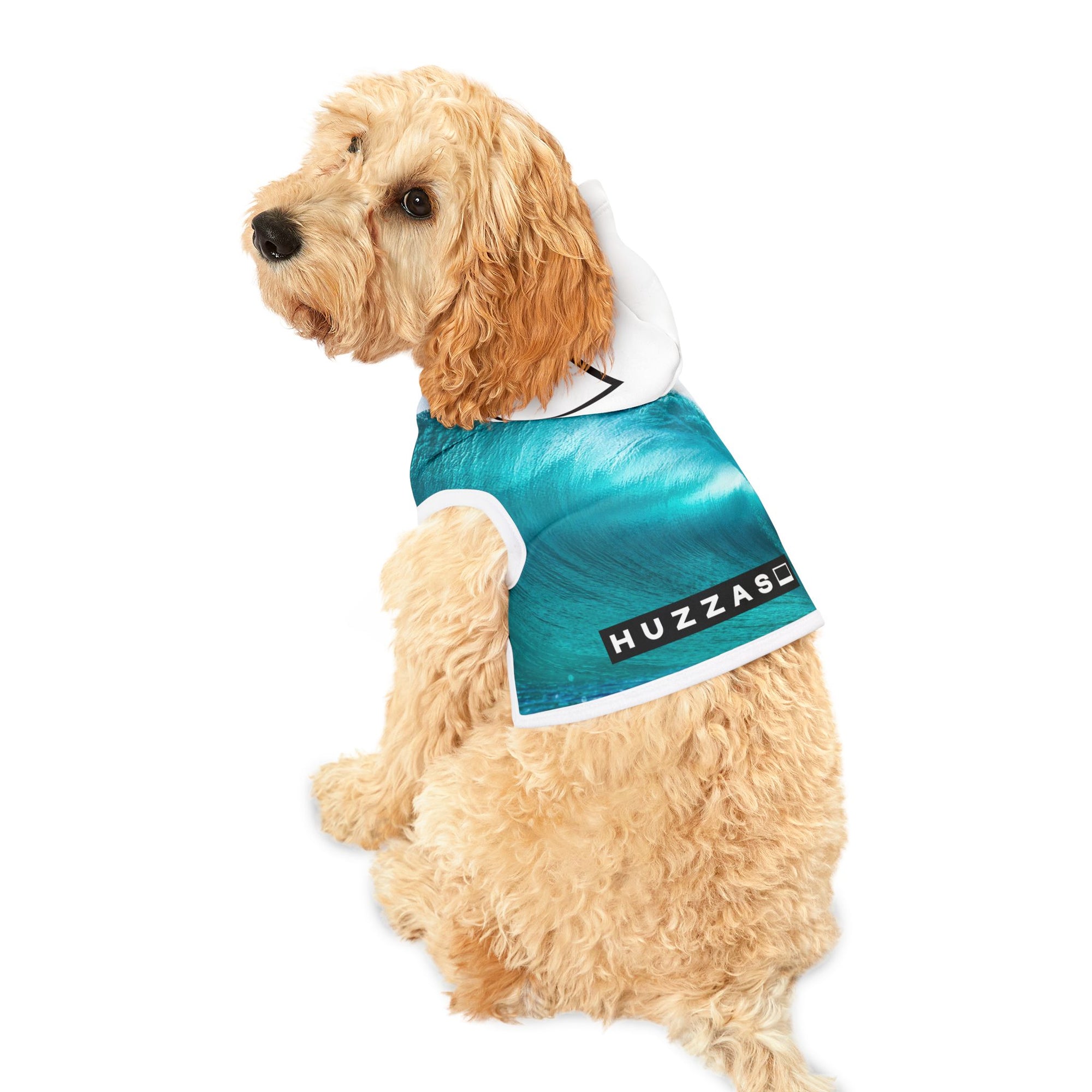 Huzzas Turquoise Wave Pet Hoodie