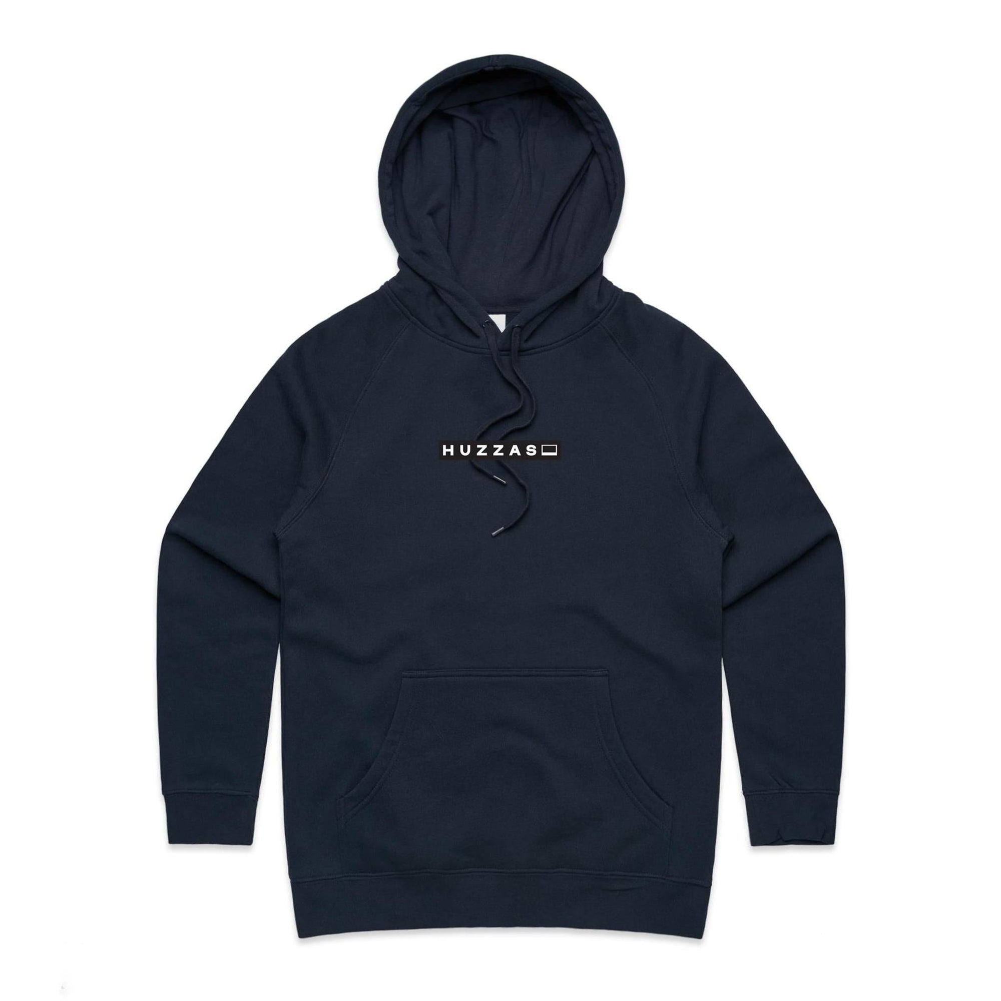Huzzas Women's Minimal Hoodie — women's cotton pullover hoodie, no chest logo, Gracetown WA