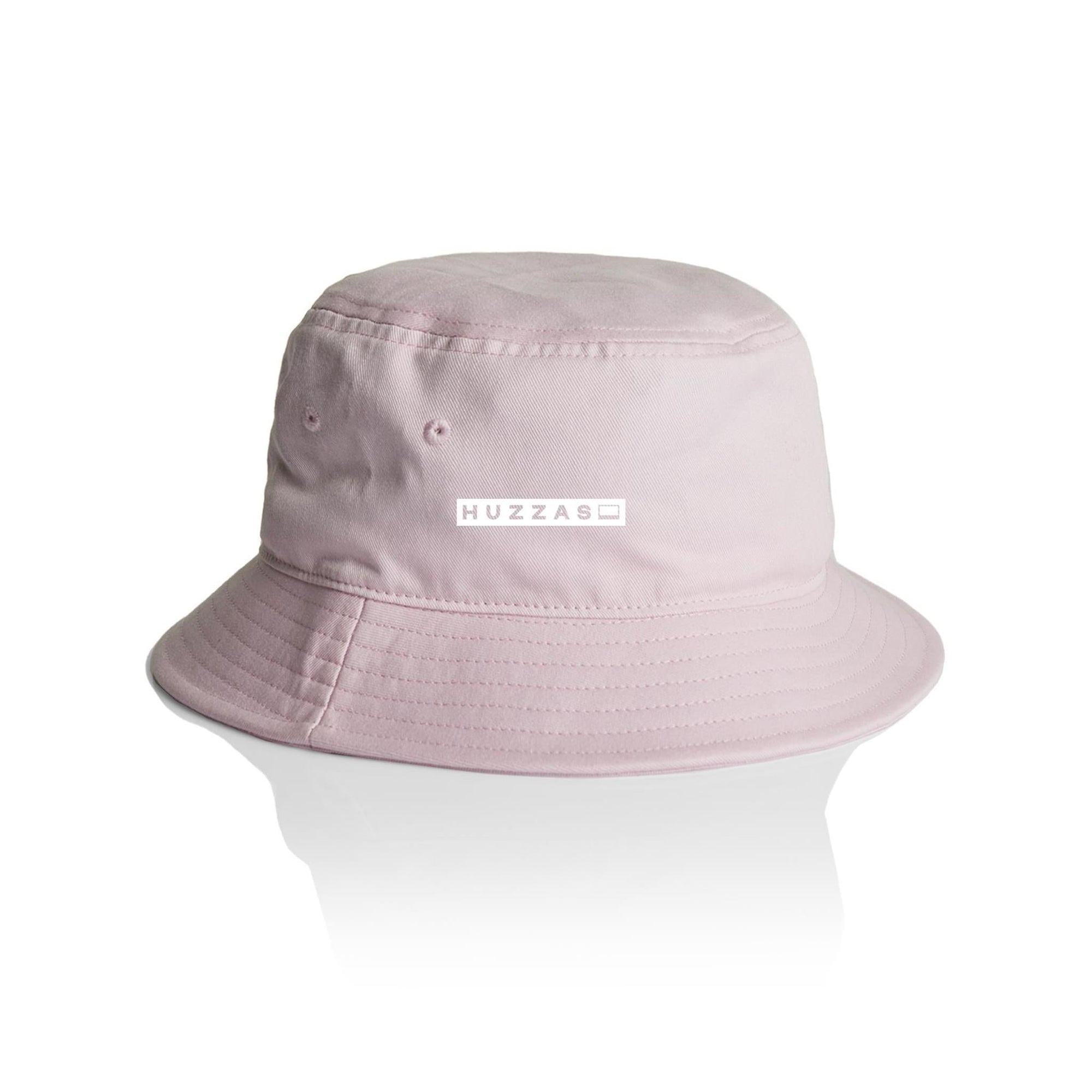 Huzzas Bucket Hat — unisex cotton bucket hat with embroidered box logo, Gracetown WA