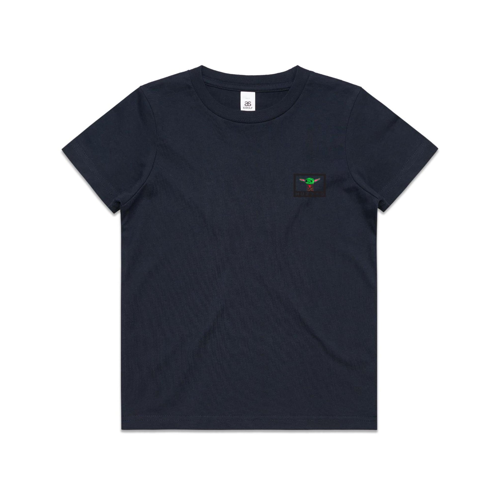 Amelia's Baby Yoda Pocket Tee — kids cotton t-shirt with artwork by Amelia Bremner, age 8