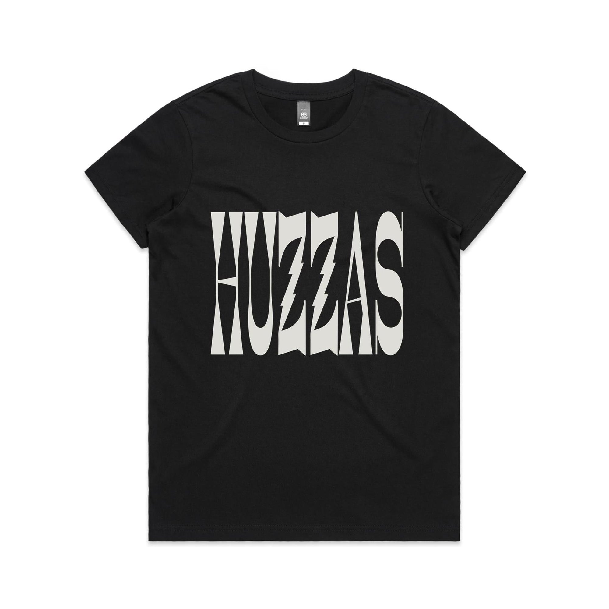 Huzzas Block Tee — unisex heavyweight cotton t-shirt with block print, Gracetown WA