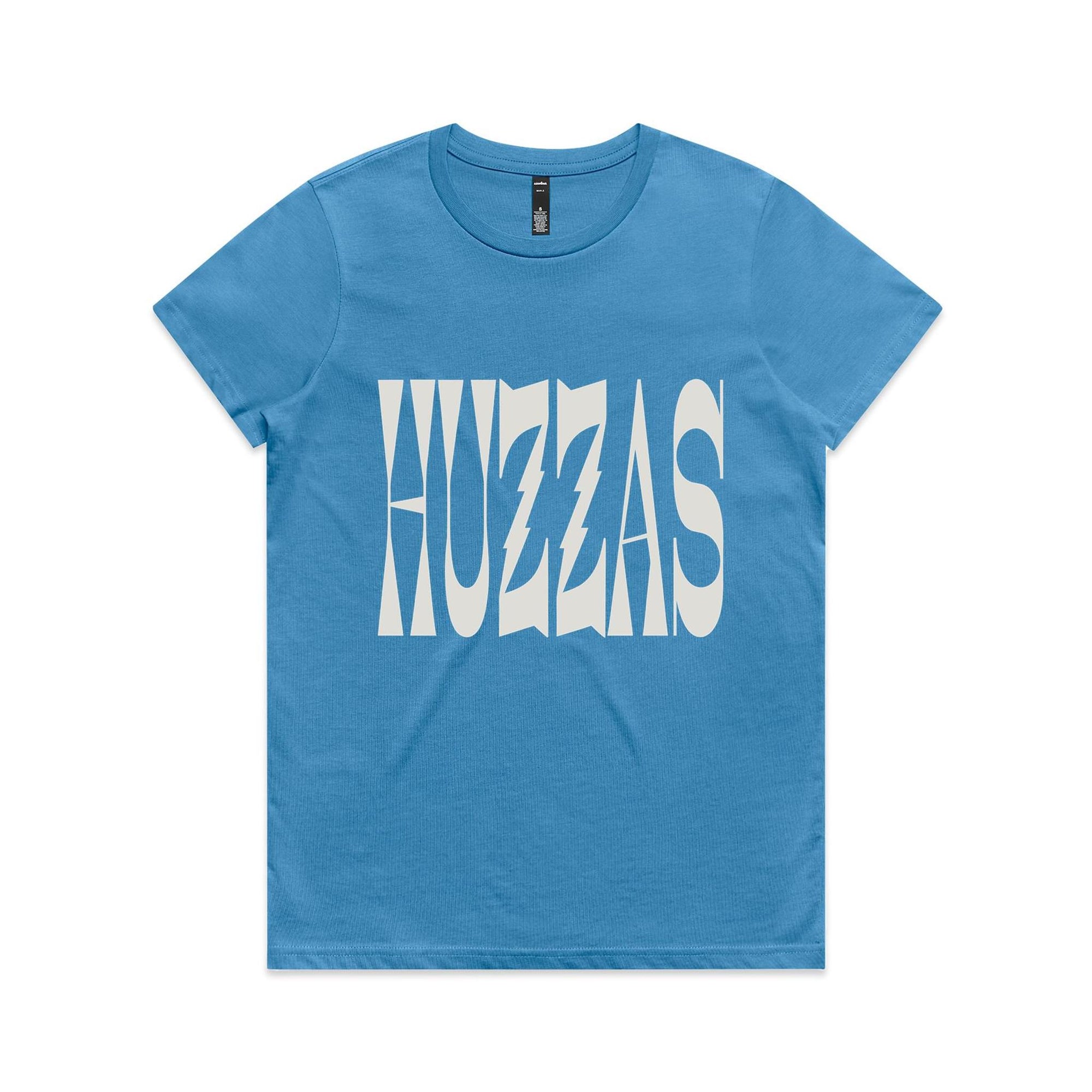 Huzzas Block Tee — unisex heavyweight cotton t-shirt with block print, Gracetown WA