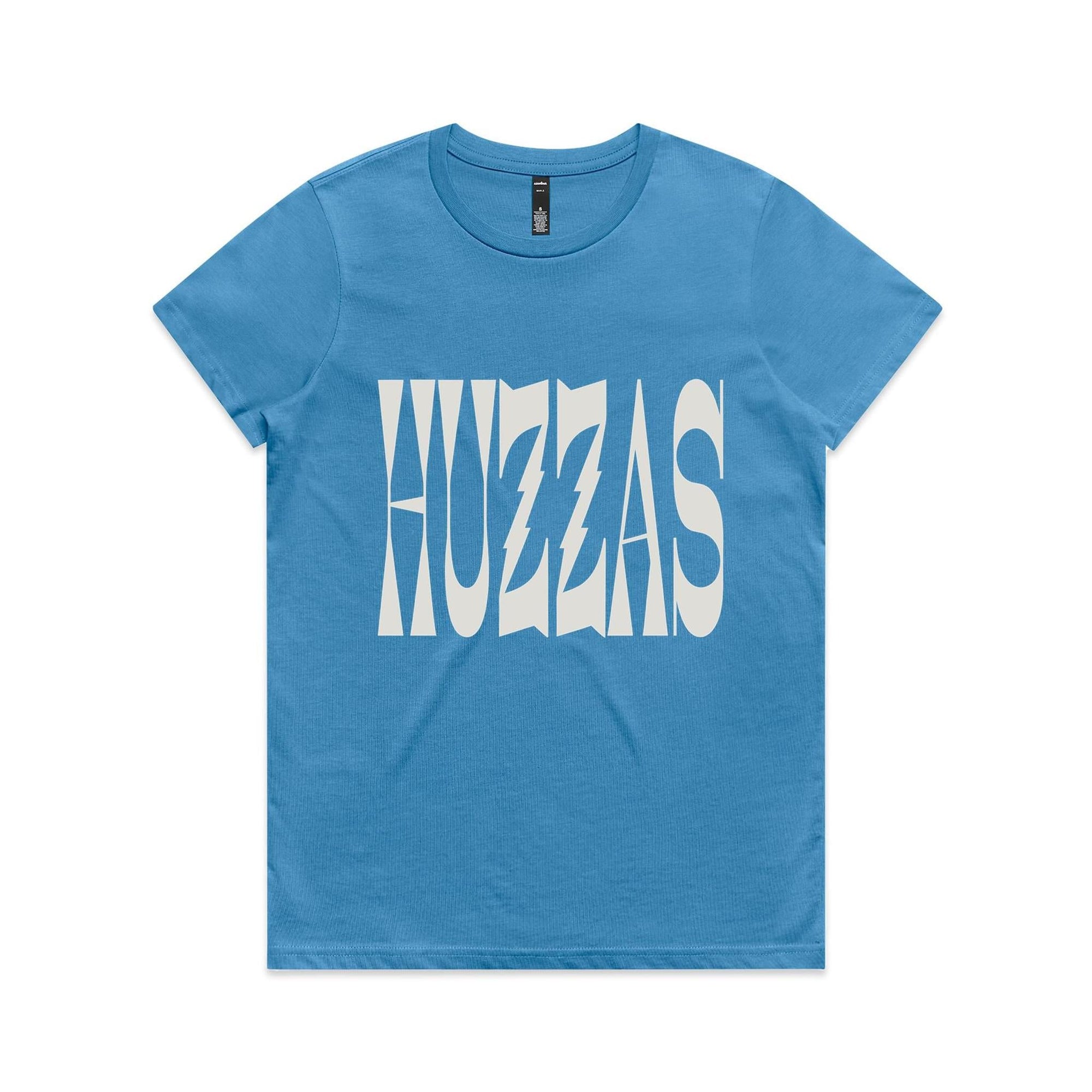 Huzzas Block Tee — unisex heavyweight cotton t-shirt with block print, Gracetown WA