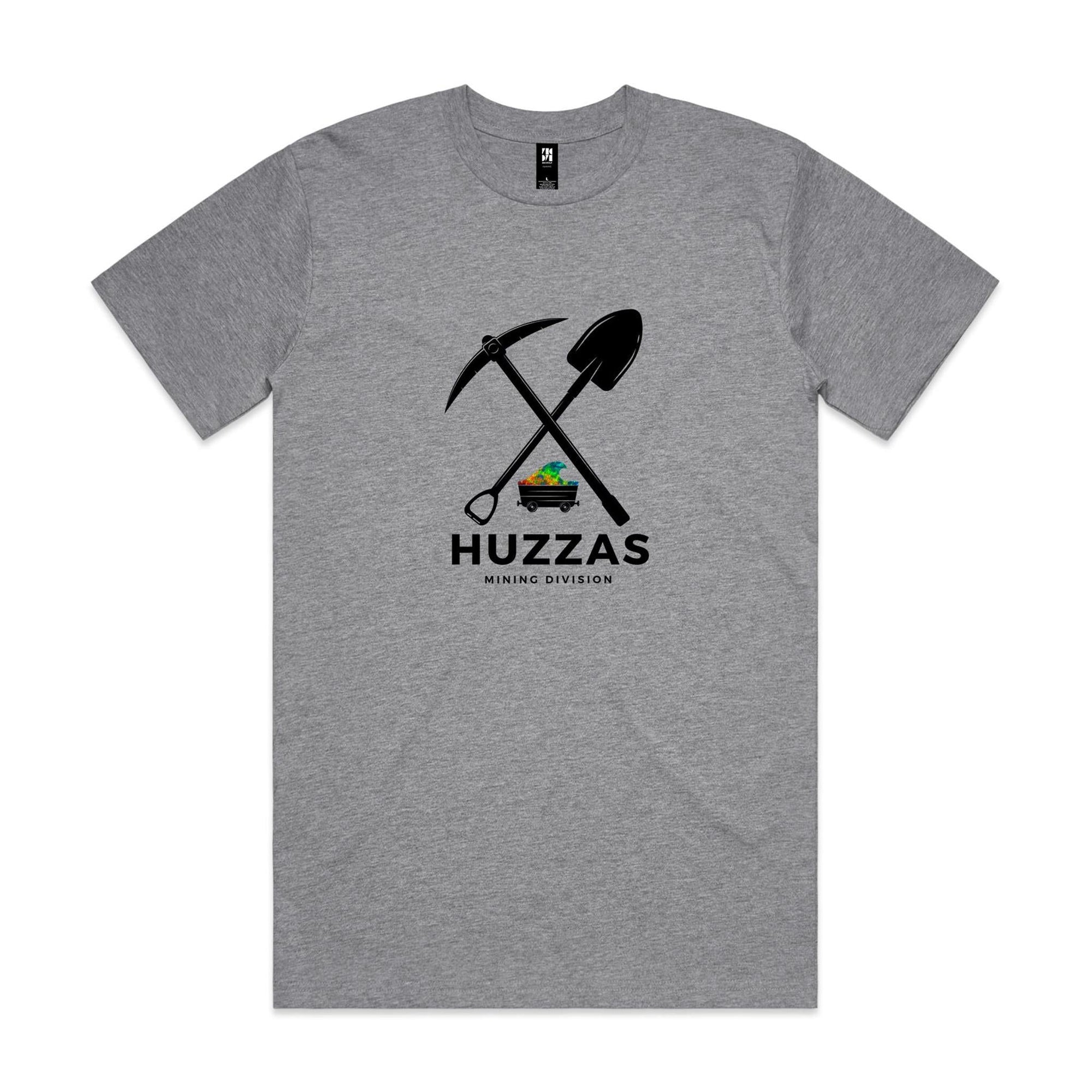 Huzzas Mining Division Opal Tee Black Print — unisex cotton t-shirt, Gracetown WA