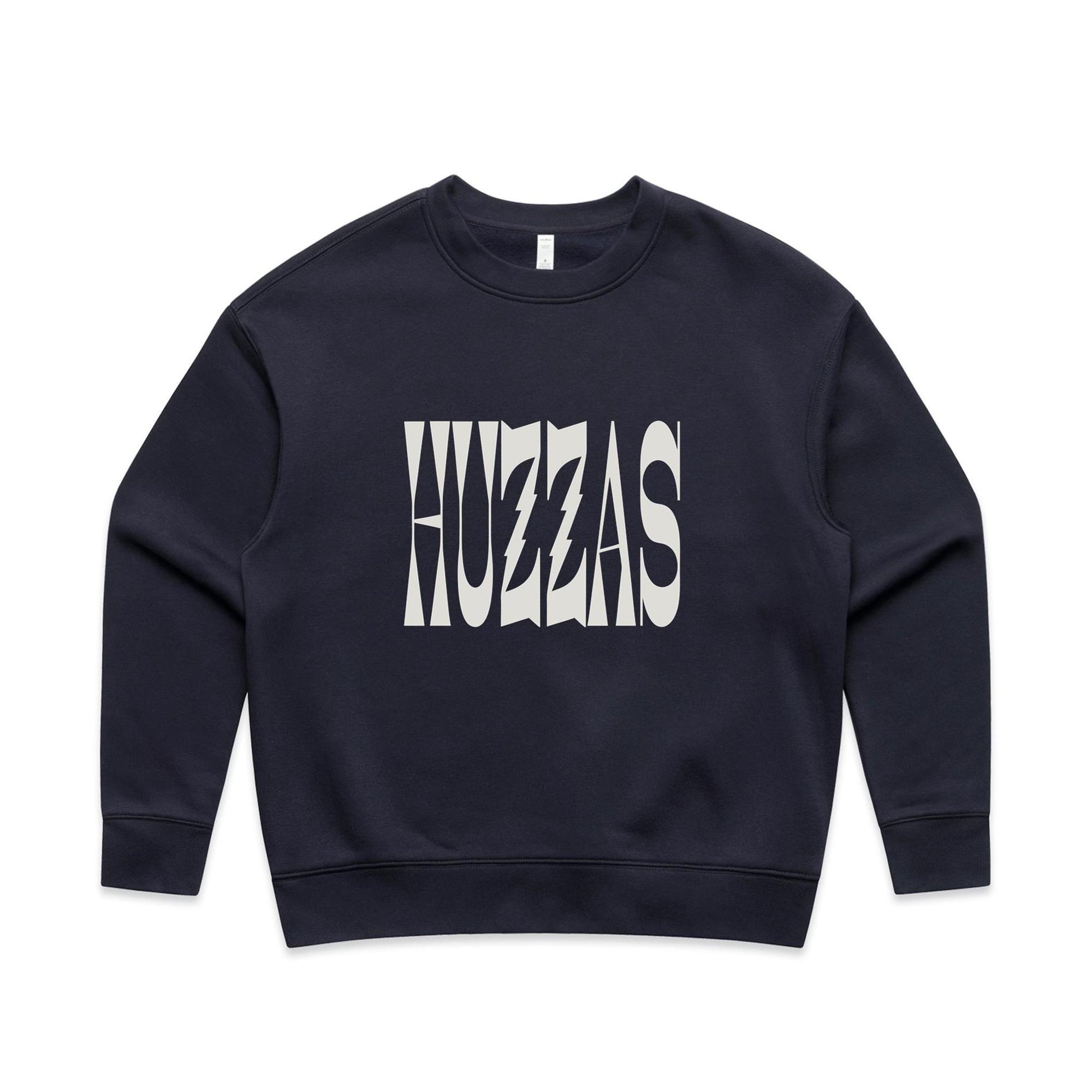 Huzzas Women's Block Crew — women's cotton sweatshirt with block print, Gracetown WA