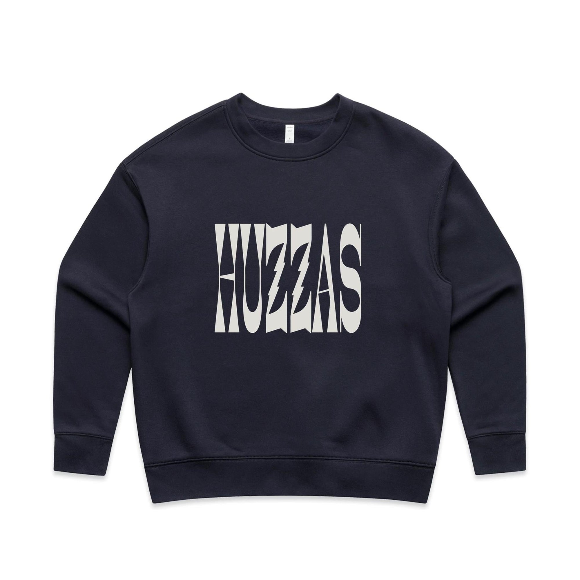 Huzzas Women's Block Crew — women's cotton sweatshirt with block print, Gracetown WA