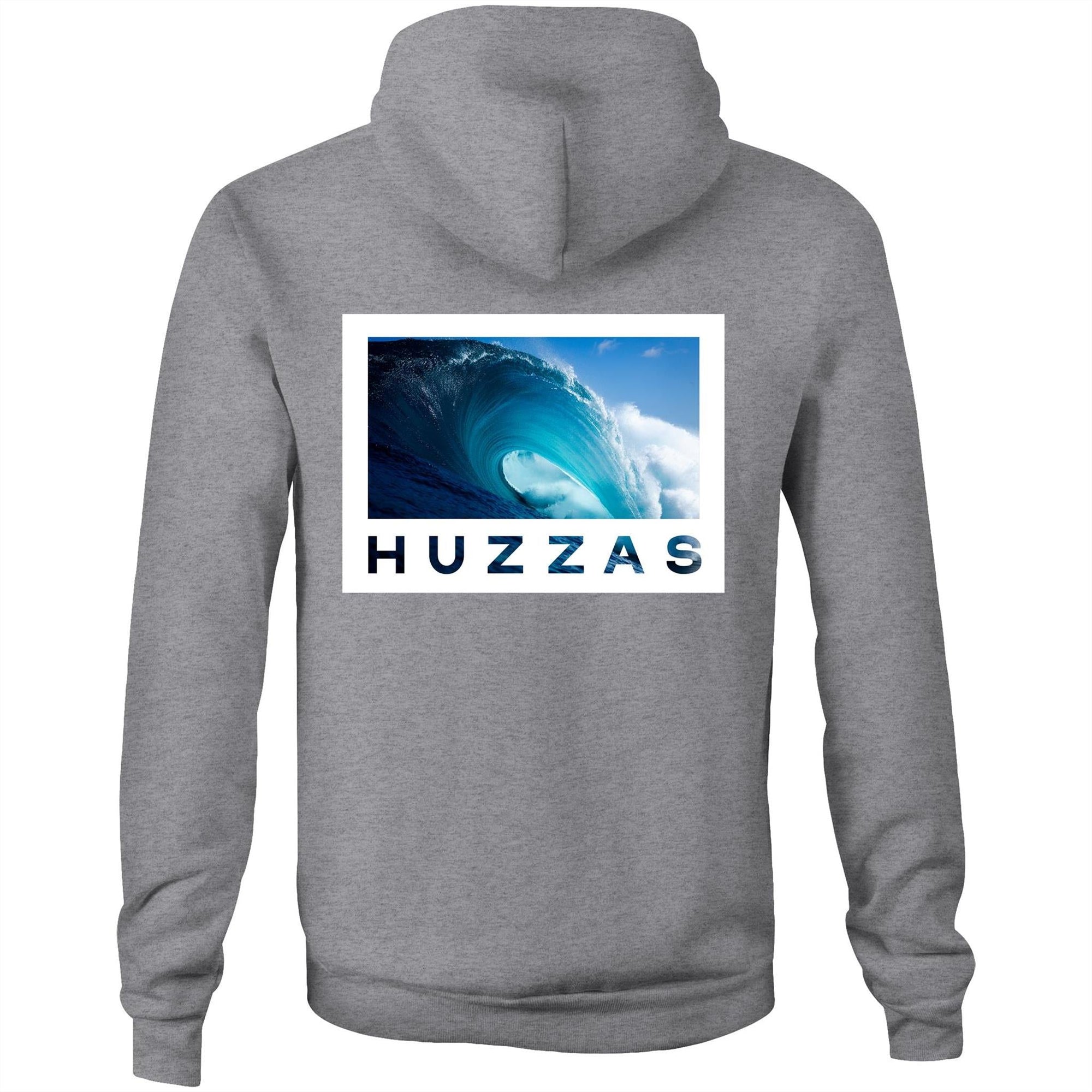 Huzzas Signature Series Hoodie — limited-edition unisex cotton hoodie with ocean photography