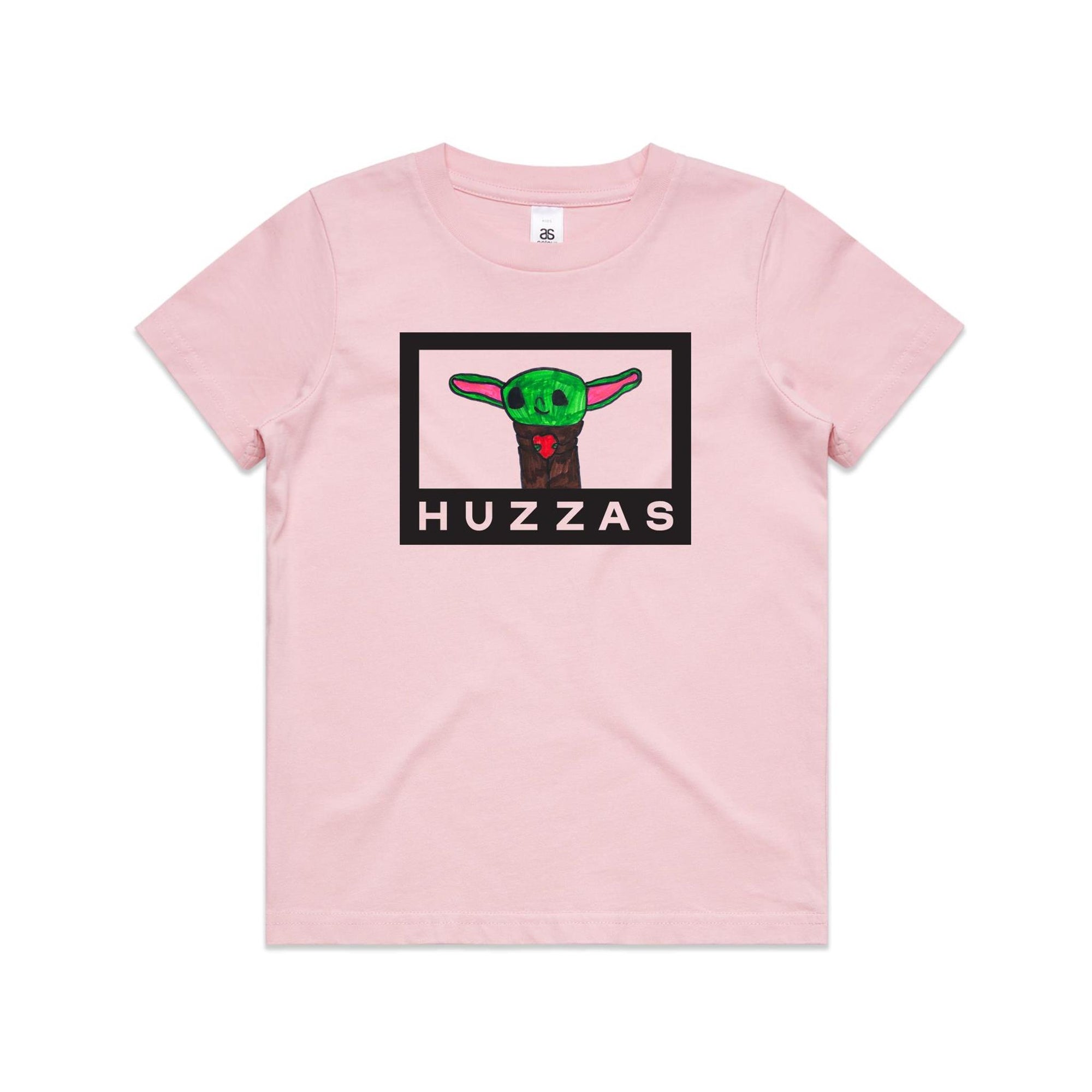 Amelia's Yoda Youth Tee — kids cotton t-shirt with Baby Yoda art by Amelia Bremner, age 8