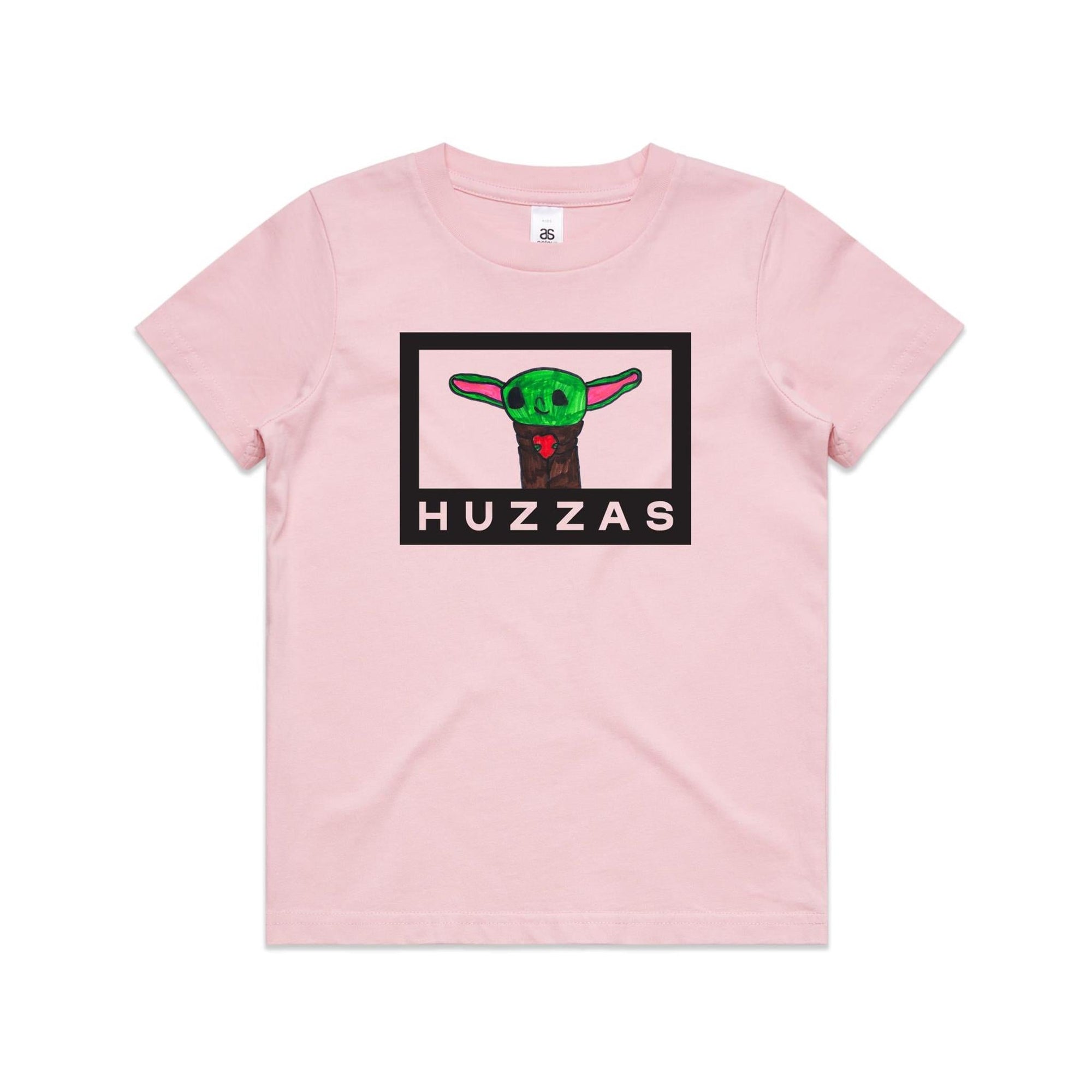 Amelia's Yoda Youth Tee — kids cotton t-shirt with Baby Yoda art by Amelia Bremner, age 8
