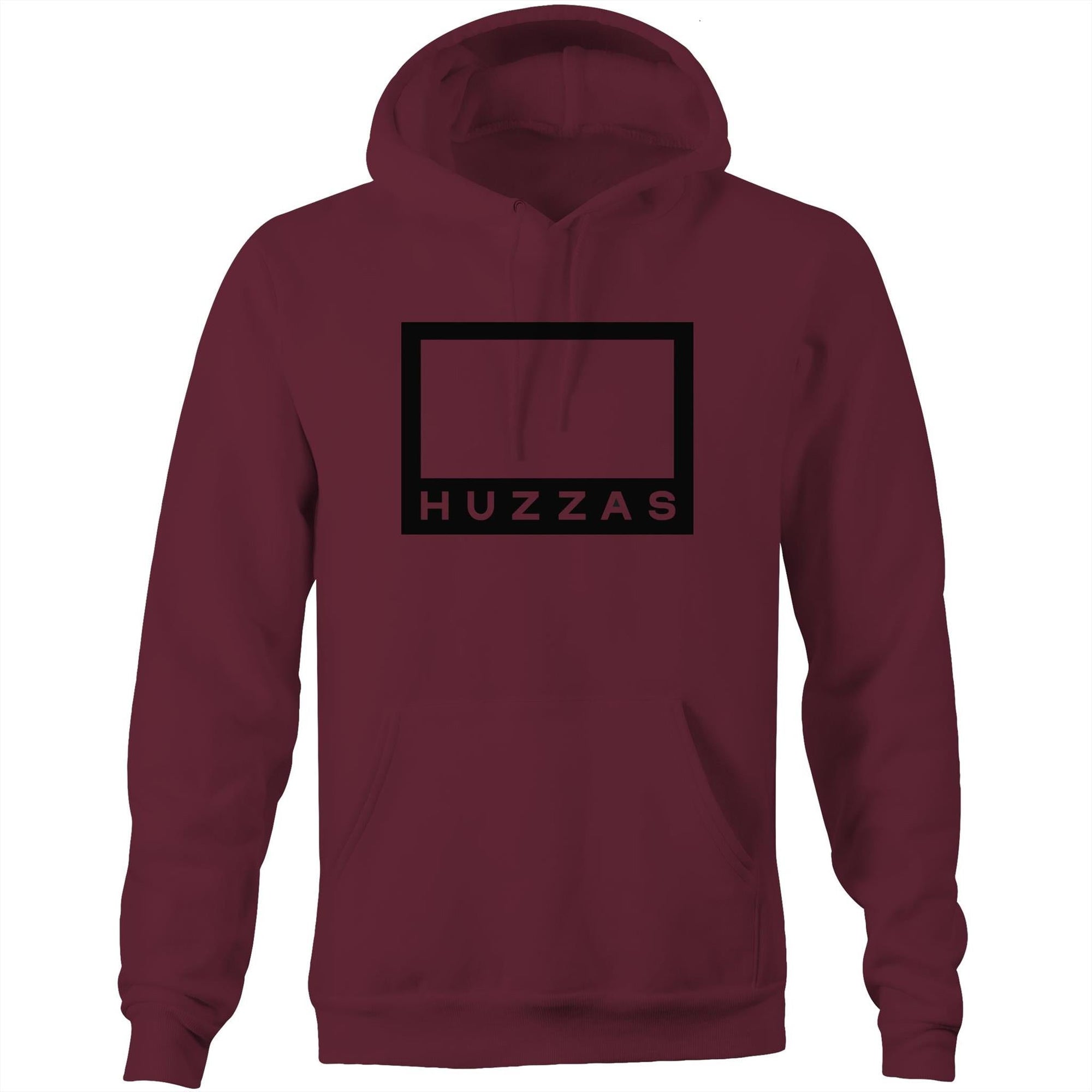 Huzzas Classic Box Hoodie — unisex cotton pullover hoodie by Huzzas surf brand, Gracetown WA