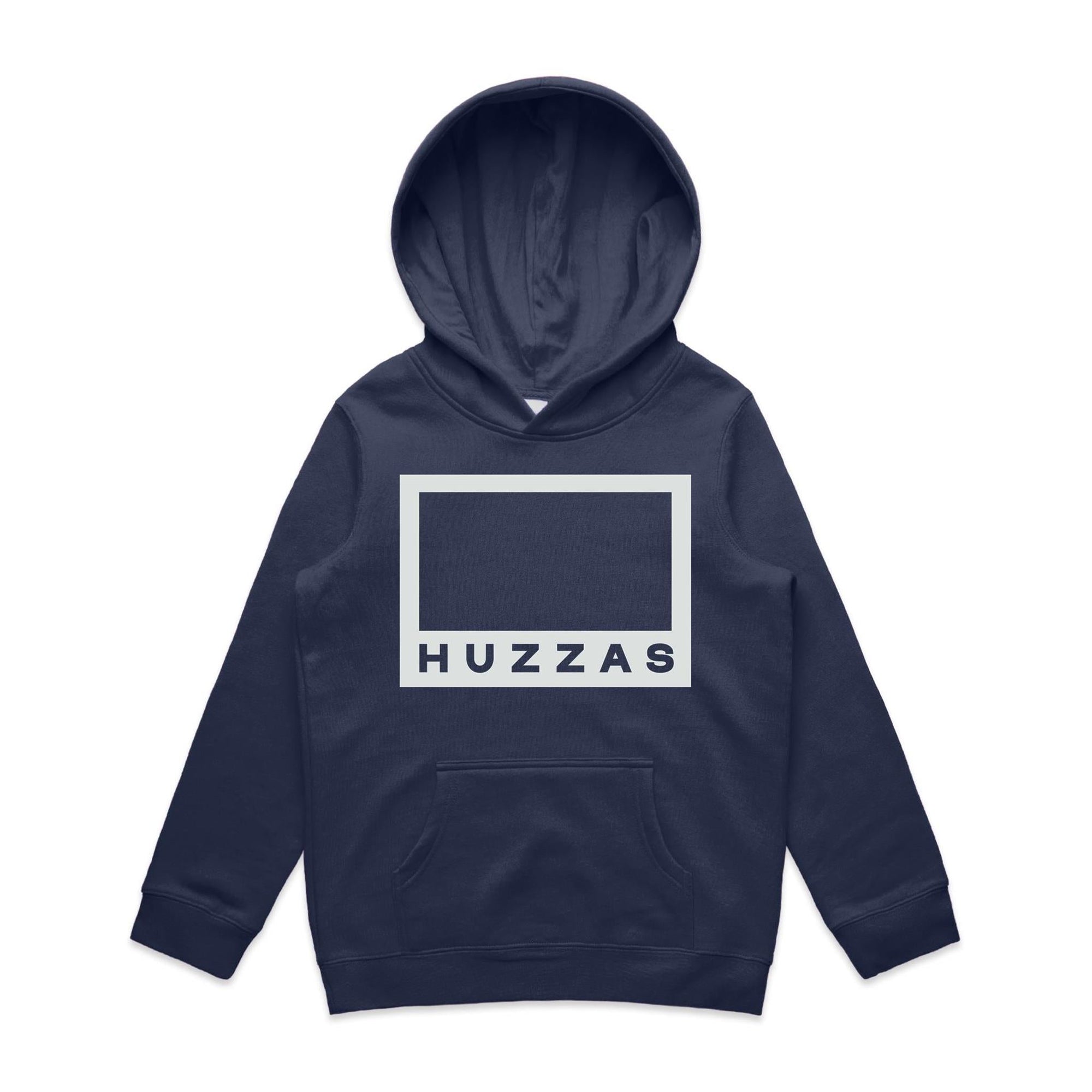 Huzzas Youth Box Hoodie — heavyweight kids cotton pullover hoodie by Huzzas, Gracetown WA