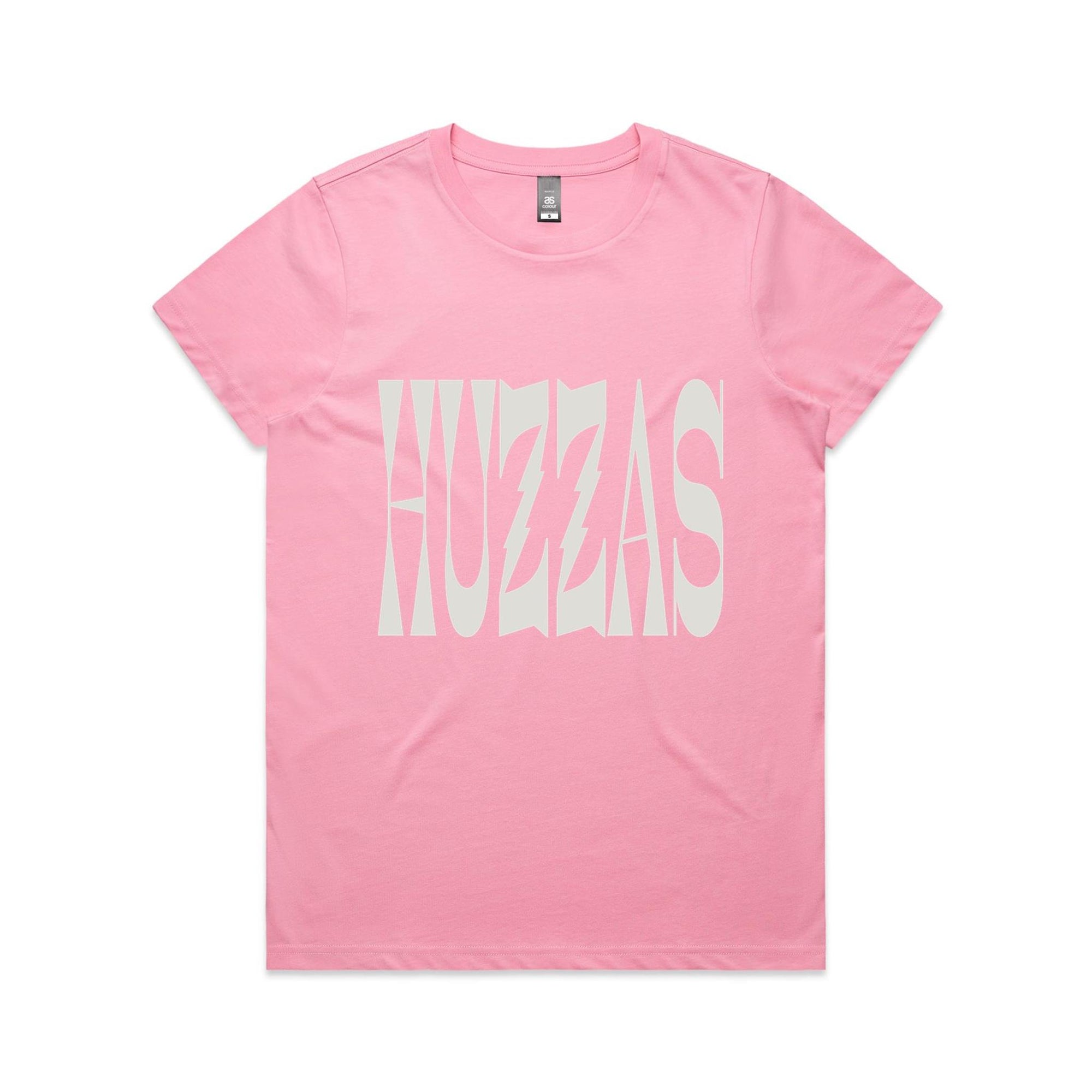 Huzzas Block Tee — unisex heavyweight cotton t-shirt with block print, Gracetown WA