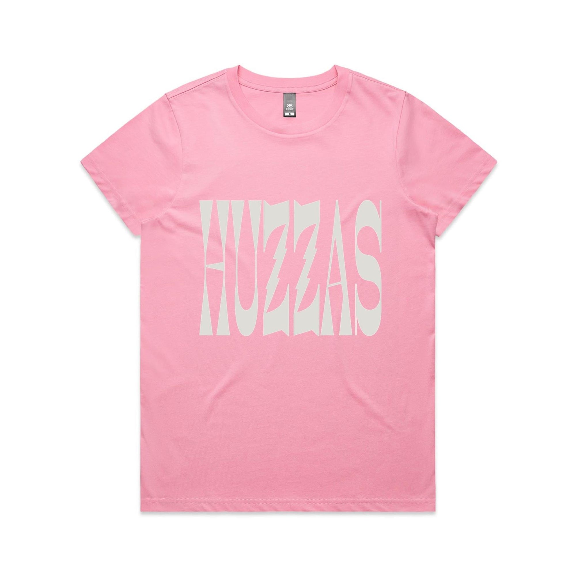 Huzzas Block Tee — unisex heavyweight cotton t-shirt with block print, Gracetown WA